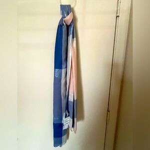 Blue and Pink Color Block Scarf